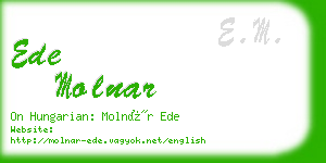 ede molnar business card